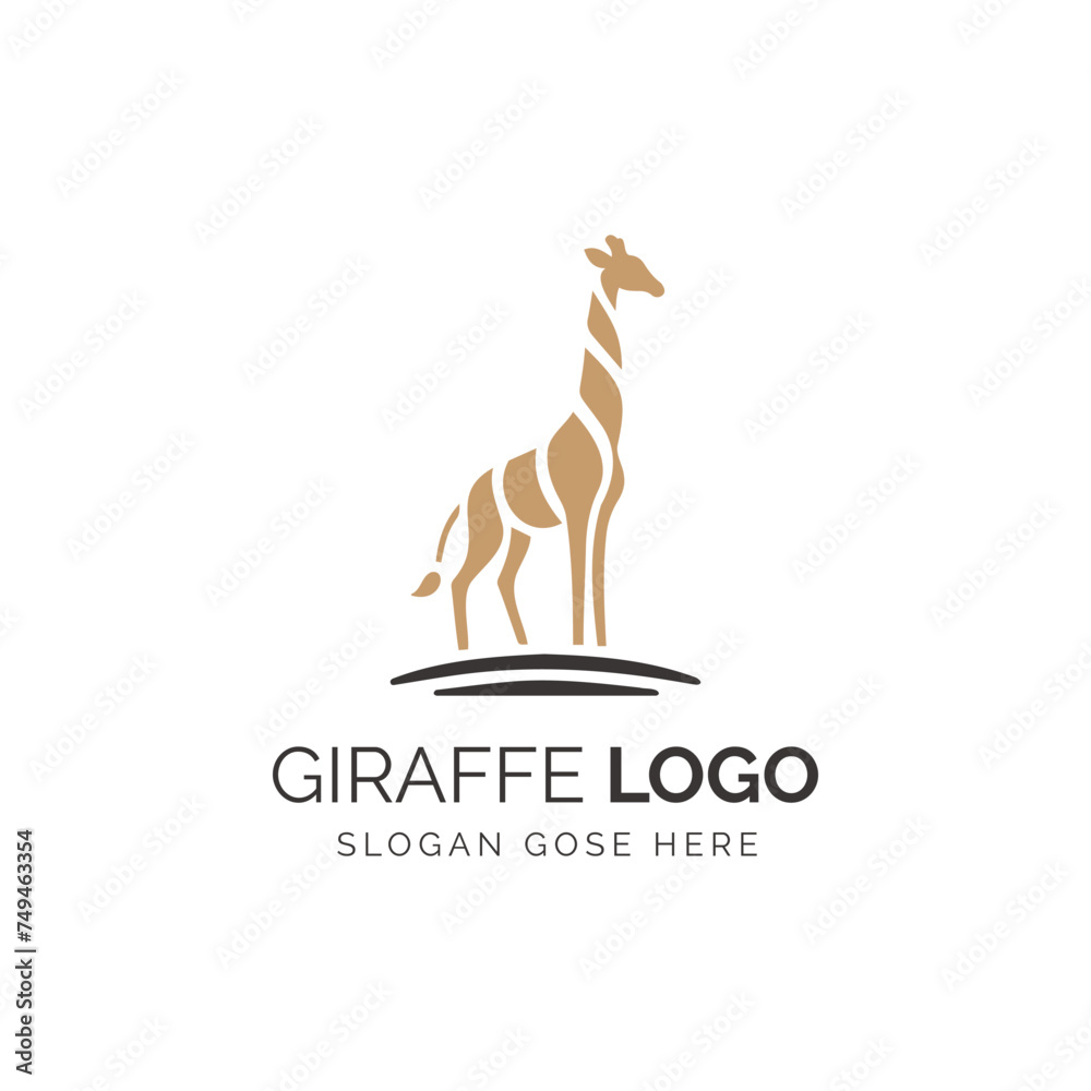 Elegant Giraffe Logo Design Featuring Stylized Animal Silhouette for Brand Identity