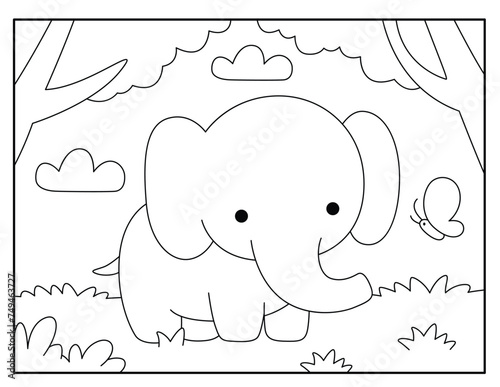 Elephant coloring pages for kids