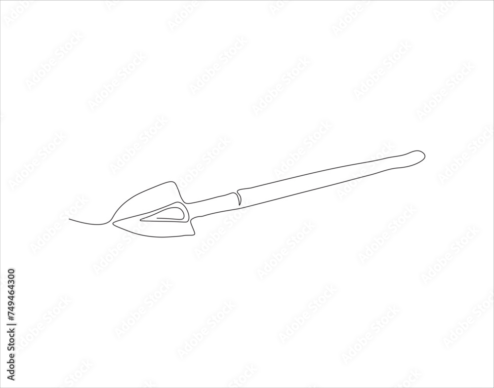 Continuous Line Drawing Of Shovel. One Line Of Shovel. Gardening Tool Continuous Line Art. Editable Outline. Continuous Line Drawing Of Shovel. One Line Of Shovel. Gardening Tool Continuous Line Art. Editable Outline.