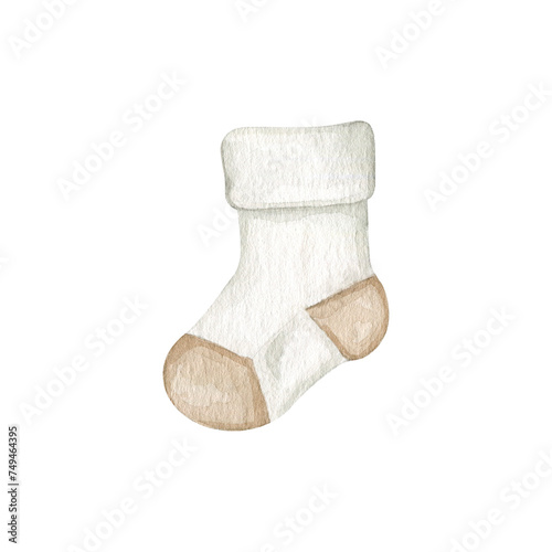 Watercolor baby socks clipart illustration
