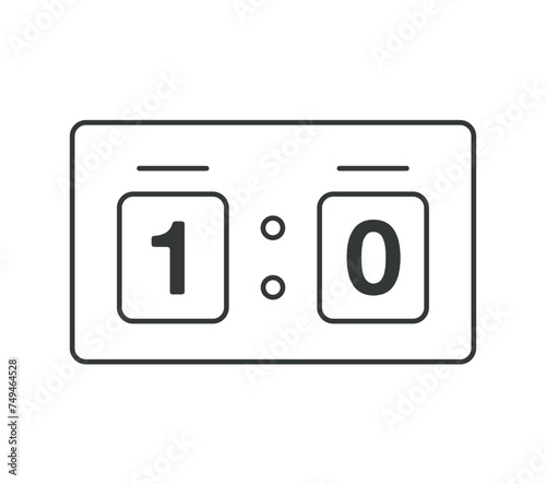 1 goals soccer score. Football scoreboard, goal scorer in the match