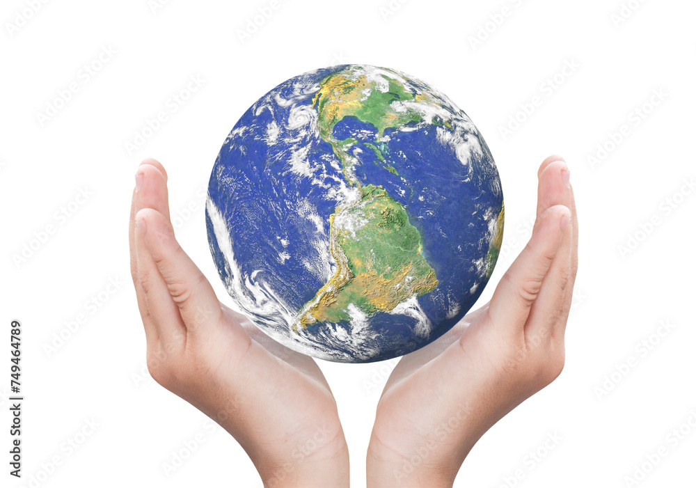 Globe, earth in child hand isolated on transparent background. Elements of this image furnished by NASA. Globe, earth in child hand isolated on transparent background. Elements of this image furnished by NASA.