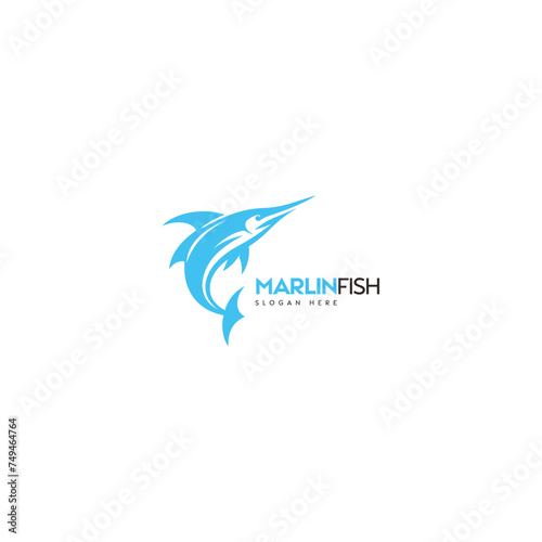 Blue Marlin Fish Logo Symbolizing Dynamic Marine Life and Corporate Branding