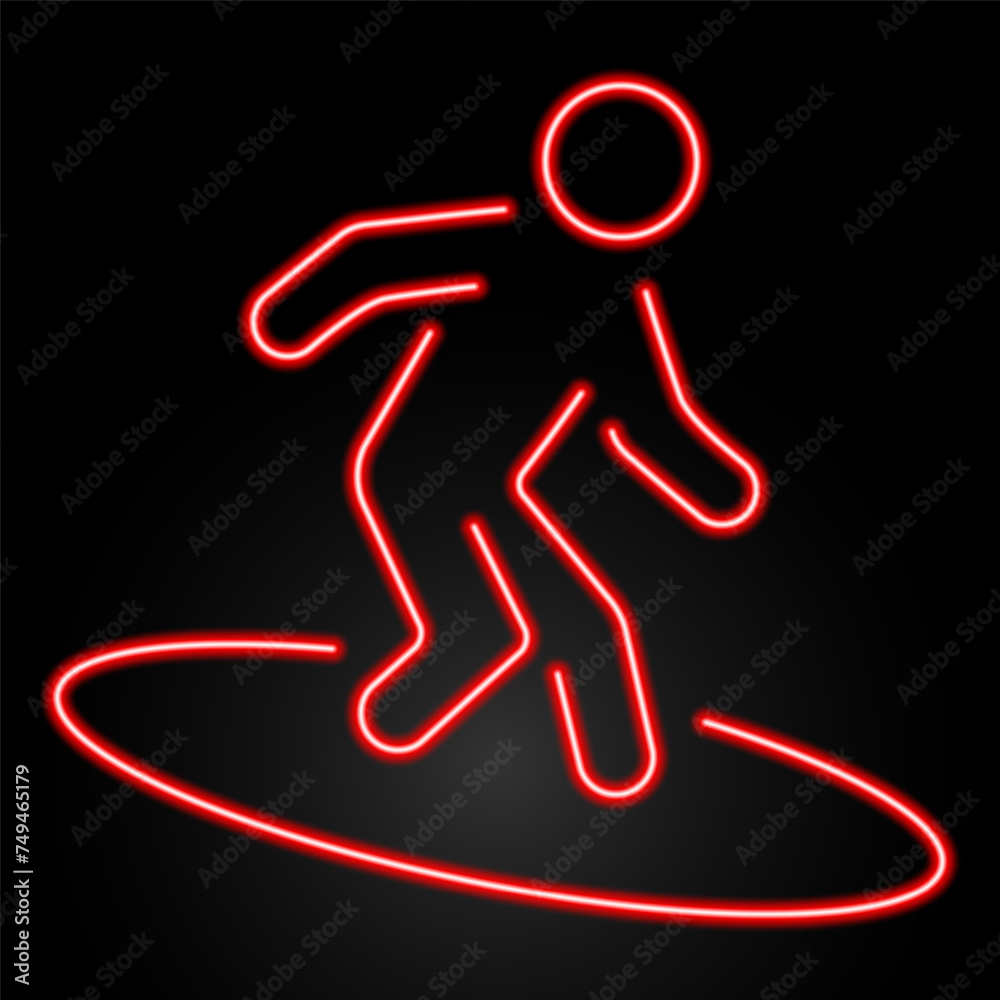 surfing neon sign, modern glowing banner design, colorful modern design trend on black background. Vector illustration. surfing neon sign, modern glowing banner design, colorful modern design trend on black background. Vector illustration.