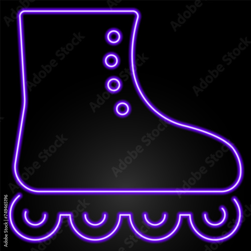 rollers neon sign, modern glowing banner design, colorful modern design trend on black background. Vector illustration.