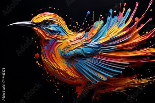 a bird splashed with paint, a cute bird © Salawati