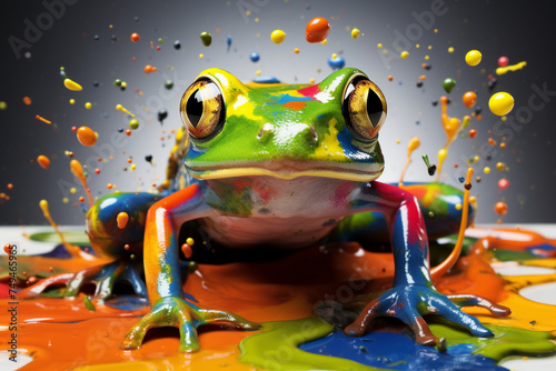 a frog, cute, cartoon frog photo