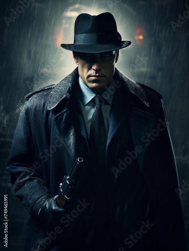 ecret agent spy person modern film style killer detective soldier  photo