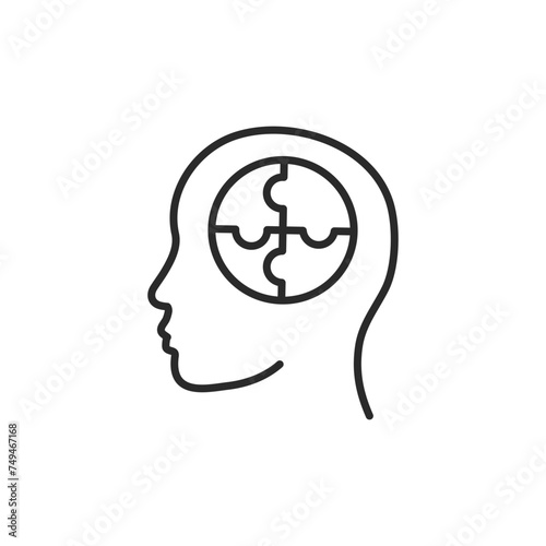 Thinking icon. Conundrum simple line icon isolated on white background. Vector illustration