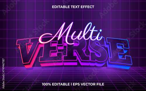 multiverse logo style editable vector text effect