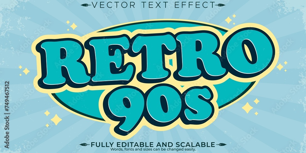 Retro Vintage Text Effect Editable 70s 80s Text Style 17