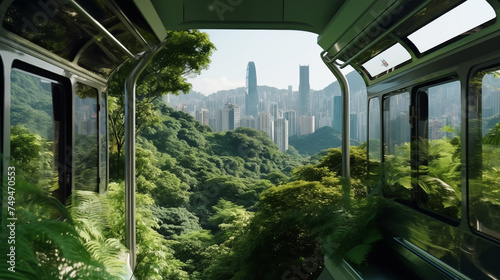 Woodland Train Journey with Cityscape Overpass and River View