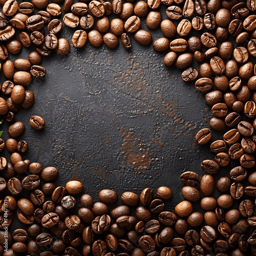 Roasted coffee beans, close-up.