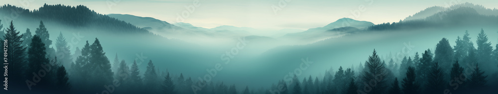 Veiled Hills: A Mystical Morning in the Mountain Forest