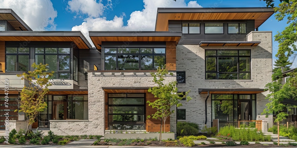 Obraz premium Modern multi-unit commercial residential building for apartment or condominium living 