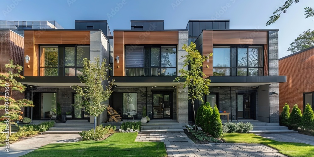 Modern multi-unit commercial residential building for apartment or condominium living Modern multi-unit commercial residential building for apartment or condominium living