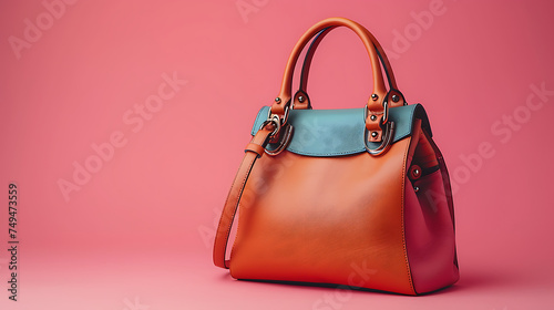 woman hand bag isolated pastel background
