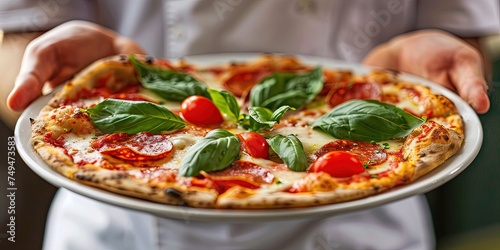 Modern pizzeria - pizza restaurant with professional presentation and a wood-fired grill 