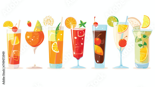 Beverage menu design isolated on white background ca