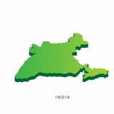 Modern Isometric 3D India Map
