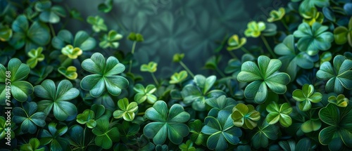 St. Patrick s Day background with four-leaf clovers