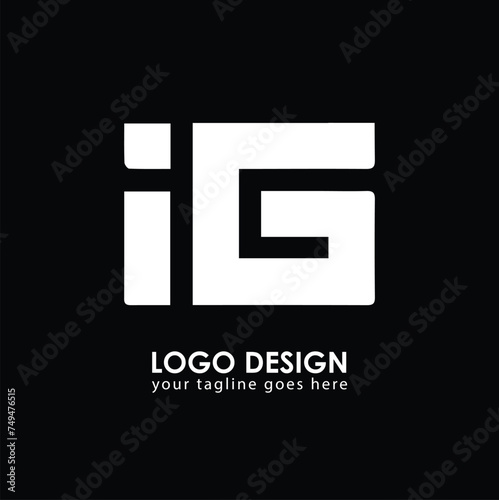 IG IG Logo Design, Creative Minimal Letter IG IG Monogram