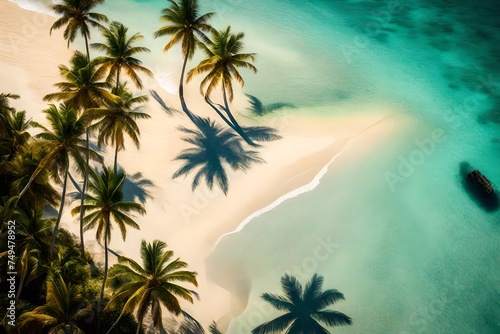 trees on the beach generated by AI technology