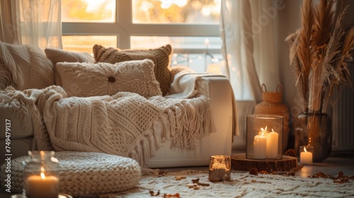 A cozy corner of a home fea...