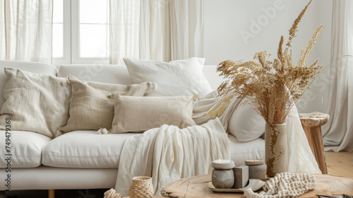 A cozy living room bathed i...