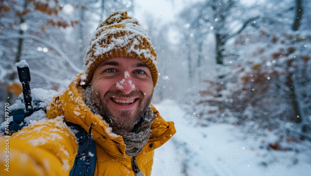 Fototapeta premium person in the snow