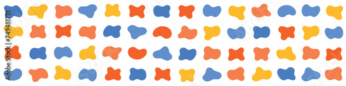 Organic colorful blob shapes. Abstract blotch shape. Random abstract liquid organic blotch shapes.
