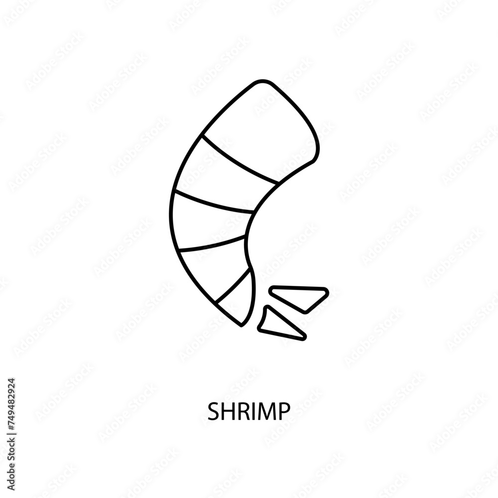 shrimp concept line icon. Simple element illustration. shrimp concept outline symbol design.