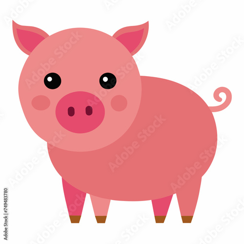 Pig, swine, boar, piglet, piggy, animal, pet, vector, illustration, draw, cartoon, pretty, cute