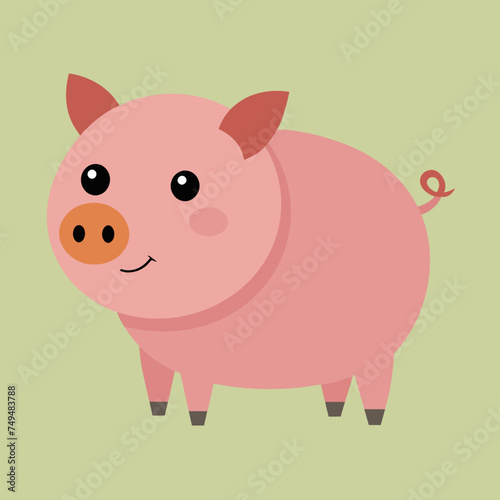 Pig, swine, boar, piglet, piggy, animal, pet, vector, illustration, draw, cartoon, pretty, cute