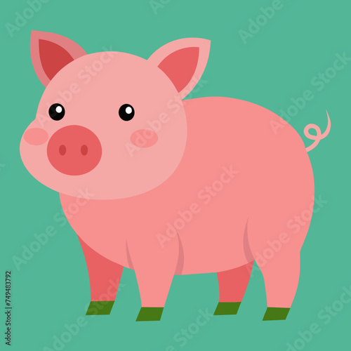Pig, swine, boar, piglet, piggy, animal, pet, vector, illustration, draw, cartoon, pretty, cute