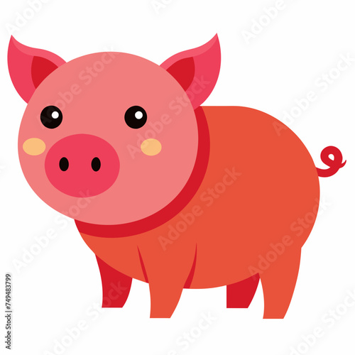 Pig, swine, boar, piglet, piggy, animal, pet, vector, illustration, draw, cartoon, pretty, cute