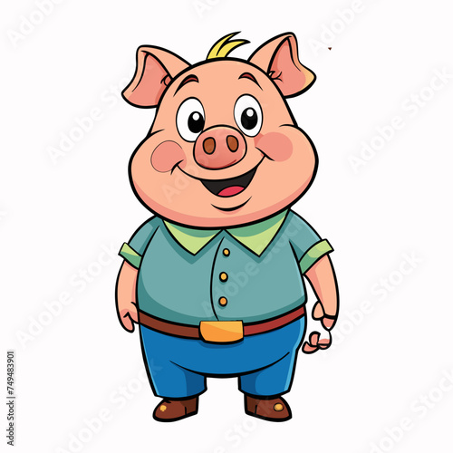Pig, swine, boar, piglet, piggy, animal, pet, vector, illustration, draw, cartoon, pretty, cute