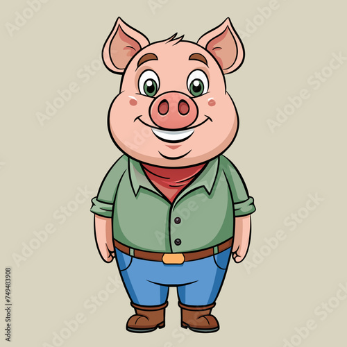 Pig  swine  boar  piglet  piggy  animal  pet  vector  illustration  draw  cartoon  pretty  cute