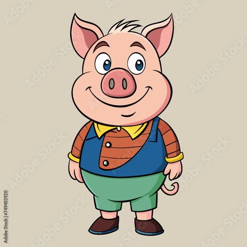 Pig, swine, boar, piglet, piggy, animal, pet, vector, illustration, draw, cartoon, pretty, cute