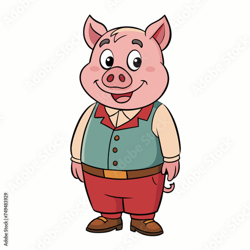 Pig, swine, boar, piglet, piggy, animal, pet, vector, illustration, draw, cartoon, pretty, cute