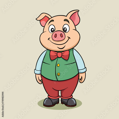 Pig, swine, boar, piglet, piggy, animal, pet, vector, illustration, draw, cartoon, pretty, cute