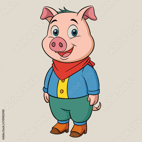 Pig, swine, boar, piglet, piggy, animal, pet, vector, illustration, draw, cartoon, pretty, cute