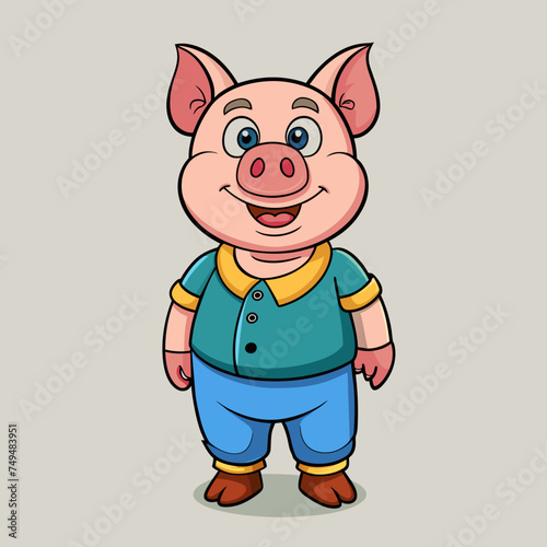 Pig, swine, boar, piglet, piggy, animal, pet, vector, illustration, draw, cartoon, pretty, cute
