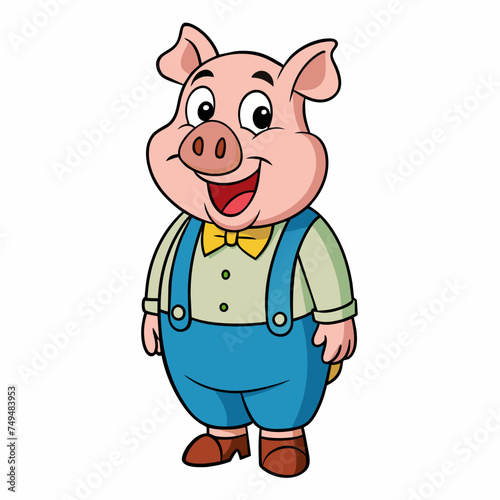 Pig, swine, boar, piglet, piggy, animal, pet, vector, illustration, draw, cartoon, pretty, cute