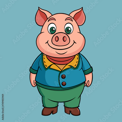 Pig, swine, boar, piglet, piggy, animal, pet, vector, illustration, draw, cartoon, pretty, cute