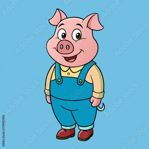 Pig, swine, boar, piglet, piggy, animal, pet, vector, illustration, draw, cartoon, pretty, cute