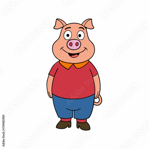 Pig, swine, boar, piglet, piggy, animal, pet, vector, illustration, draw, cartoon, pretty, cute