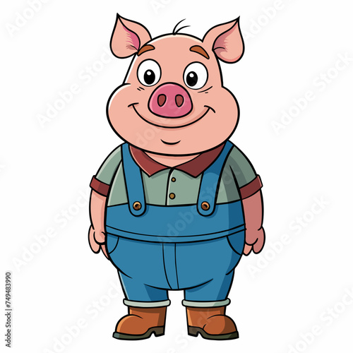 Pig, swine, boar, piglet, piggy, animal, pet, vector, illustration, draw, cartoon, pretty, cute