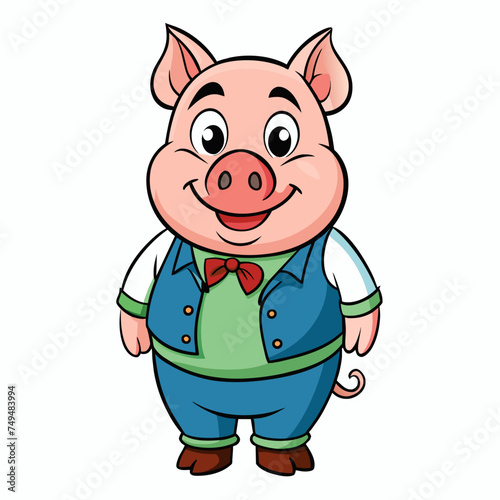 Pig, swine, boar, piglet, piggy, animal, pet, vector, illustration, draw, cartoon, pretty, cute