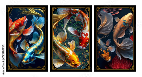The koi, a symbol of persistence and resilience, moves with grace and elegance in a tranquil pond